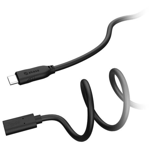 Akasa Type-C Extension Cable C(M) to C(F), 1,2 m - schwarz