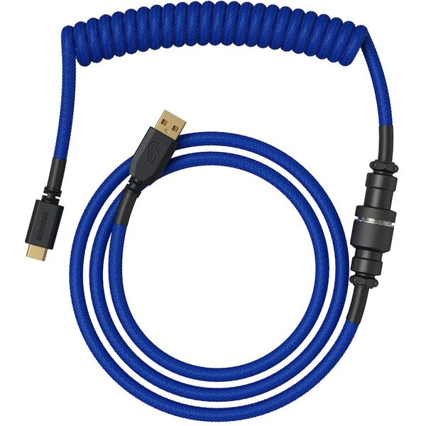 Glorious GMMK Coiled Cable Cobalt Blue, Spiralkabel, USB-C/USB-A - dunkelblau/schwarz
