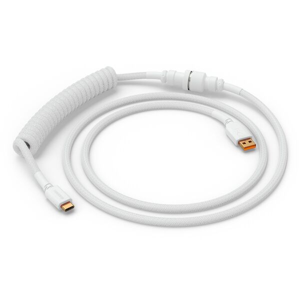 Glorious GMMK Coiled Cable Ghost White, Spiralkabel, USB-C/USB-A - wei