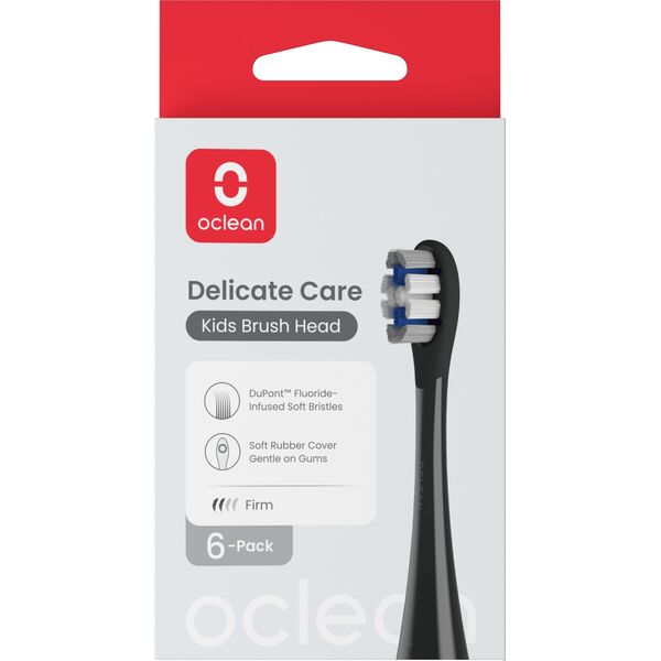 Oclean Delicate Care Kids κεφαλή βούρτσας, 6 τεμ, μαύρο