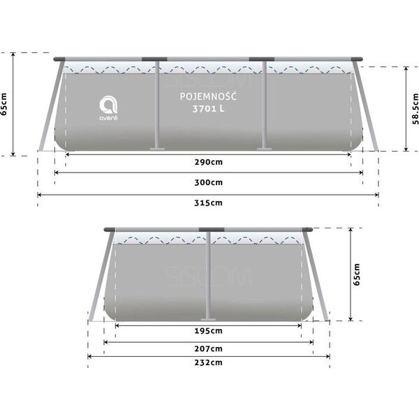Avenli Basen stelażowy 300x207cm 15w1 (2815)
