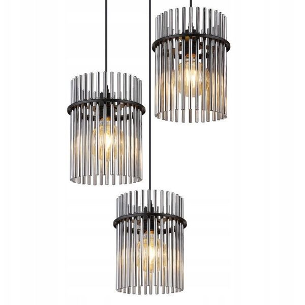 Pendant lamp GLOBO GORLEY, 3xE27, 60W, 230V, metal, black color, o47x140cm