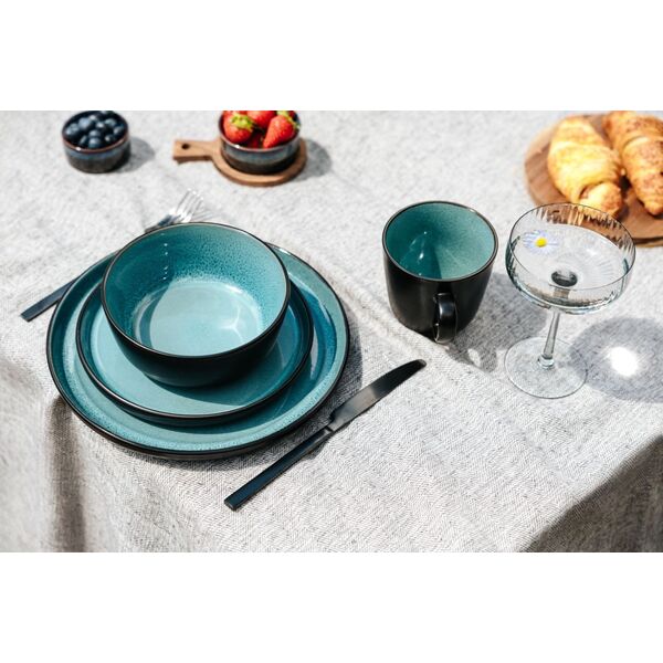BOWL R GLAZE INS AND OUT DARK GREEN 16CM