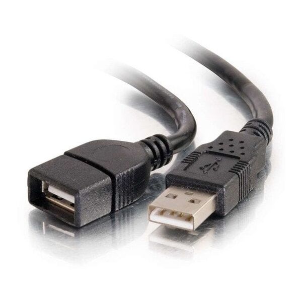 C2G 6.6ft USB Extension Cable - USB A to USB A Extension Cable - USB 2.0 - M/F - USB-Verlangerungskabel - USB (M) zu USB (W) - 2 m - Schwarz