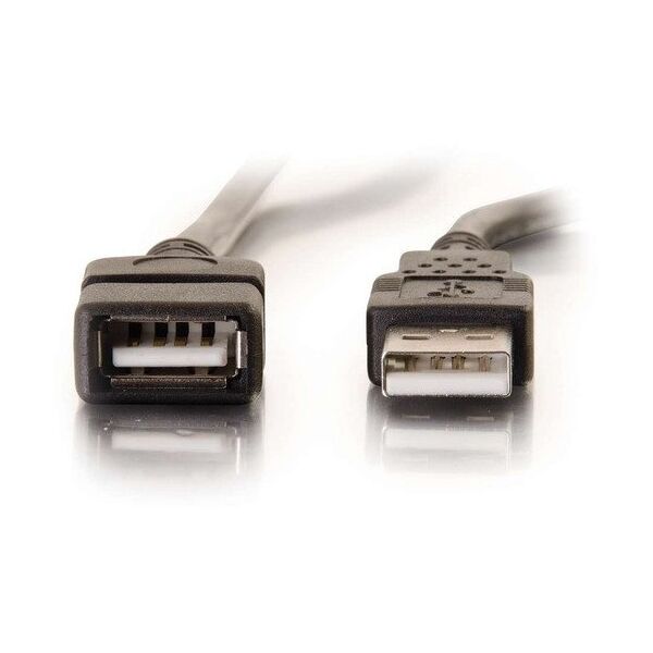 C2G 6.6ft USB Extension Cable - USB A to USB A Extension Cable - USB 2.0 - M/F - USB-Verlangerungskabel - USB (M) zu USB (W) - 2 m - Schwarz