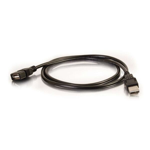 C2G 6.6ft USB Extension Cable - USB A to USB A Extension Cable - USB 2.0 - M/F - USB-Verlangerungskabel - USB (M) zu USB (W) - 2 m - Schwarz