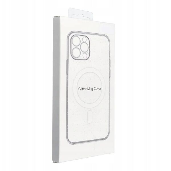 Θήκη CLEAR MAG COVER με προστασία κάμερας συμβατή με MagSafe για IPHONE 15 διάφανη glitter