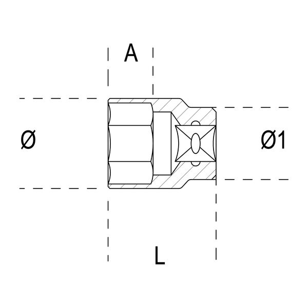 Beta Tools Nasadka 6-kątna 1/2" 8mm (009200008)
