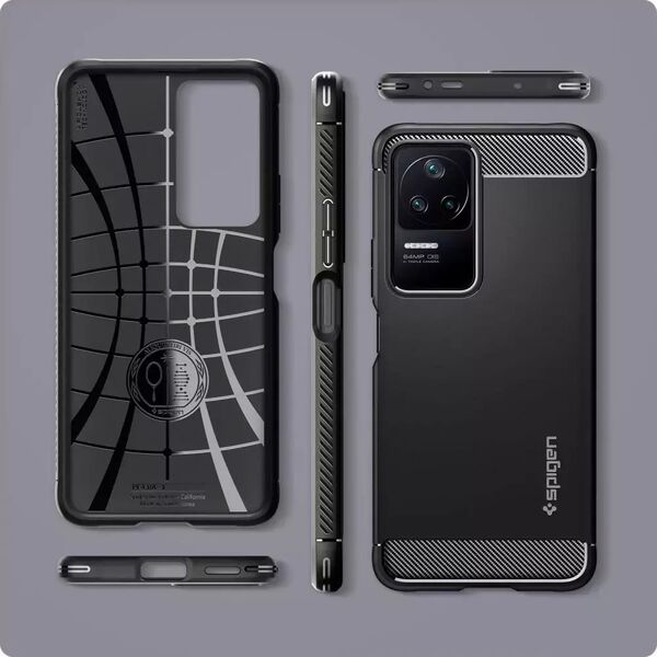 Spigen Etui Spigen Rugged Armor POCO F4 Μαύρο Ματ