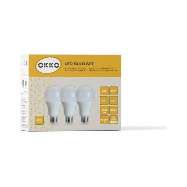 ΛΑΜΠΑ LED A60 15W E27 830 1350LM 3ΤΜΧ