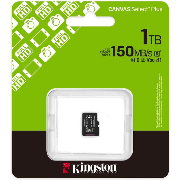 Kingston MicroSDXC karta 1TB Canvas Select Plus, U3, V30, A1
