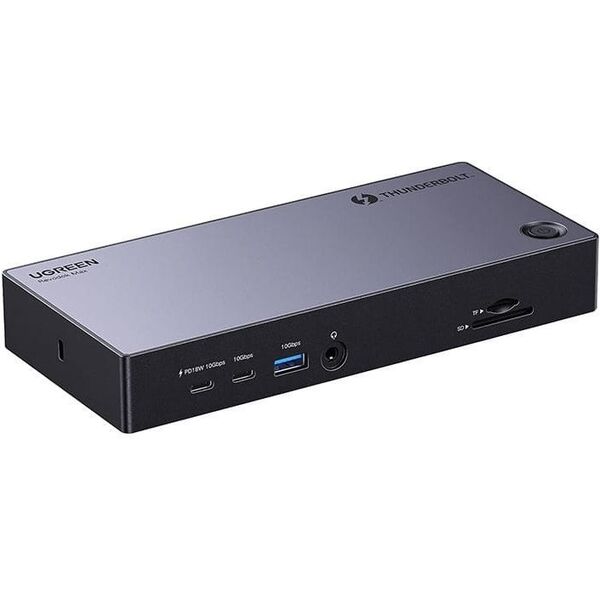 Stacja dokująca 13w1 Ugreen Revodok Max 313 Thunderbolt 4 do 2x USB 3.0, USB 3.2, USB-C 3.2, HDMI 2.1, DisplayPort 1.4, SD/microSD, RJ45, AUX 3.5mm, PD 140W