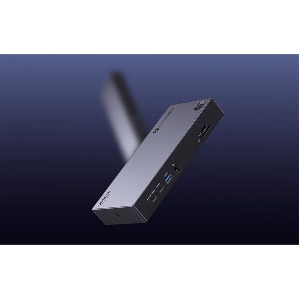 Stacja dokująca 13w1 Ugreen Revodok Max 313 Thunderbolt 4 do 2x USB 3.0, USB 3.2, USB-C 3.2, HDMI 2.1, DisplayPort 1.4, SD/microSD, RJ45, AUX 3.5mm, PD 140W