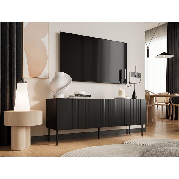 Szafka RTV ISLA 150,5x40x60 czarny mat
