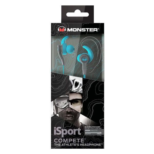 Słuchawki Monster Monster iSport Compete CTU douszne słuchawki przewodowe, niebieskie