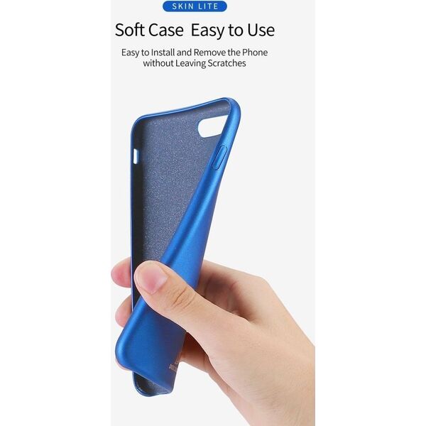 Dux Ducis Dux Ducis Skin Lite case etui pokrowiec ze skóry ekologicznej IPHONE 7+ / 8+ niebieskie uniwersalny