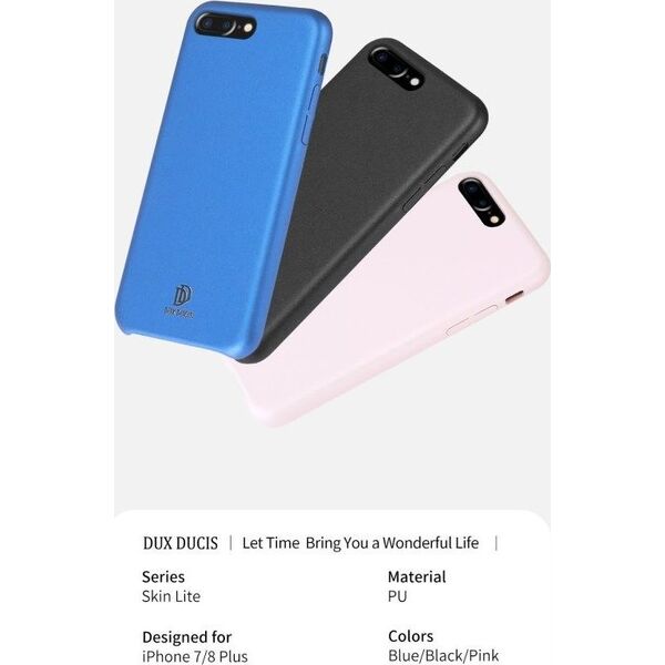 Dux Ducis Dux Ducis Skin Lite case etui pokrowiec ze skóry ekologicznej IPHONE 7+ / 8+ niebieskie uniwersalny