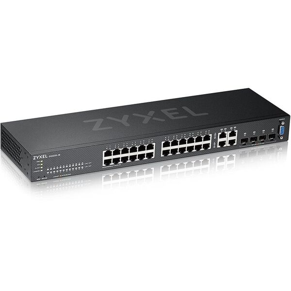 Zyxel GS2220-28 - Switch - managed - 24 x 10/100/1000 + 4 x Kombi-Gigabit-SFP - an Rack montierbar