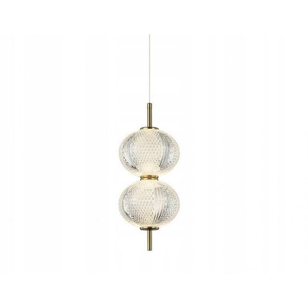 Italux Lazie PND-29038-2-GD κρεμαστό φωτιστικό 2x5W LED 3000K 1000 lm ορείχαλκος/διαφανές