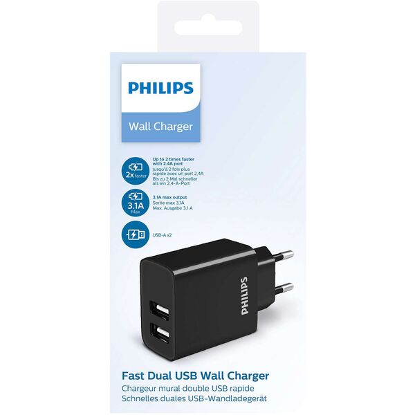 DLP2610 Charger 2xUSB Black