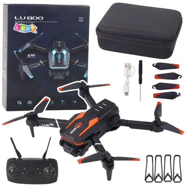 Dron Zdalnie Sterowany LU800 Kamera Światła LED Pomarańczowy
