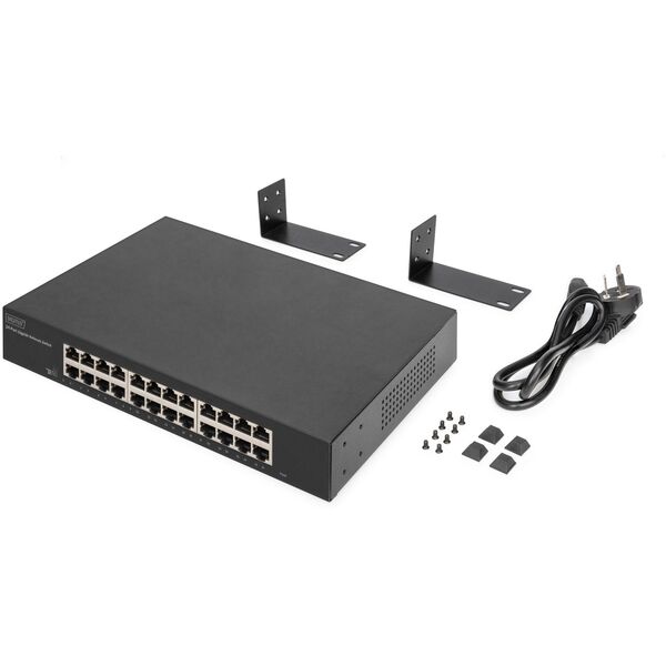Digitus 24-portowy przełącznik gigabitowy, 19-calowy, niezarządzalny