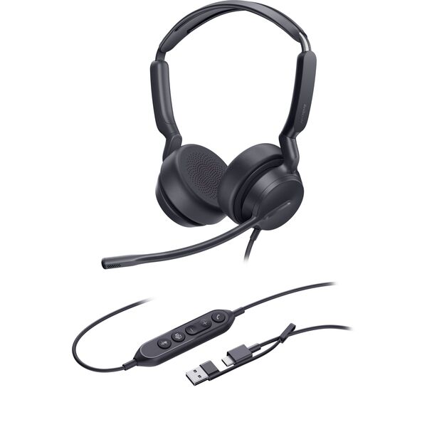 Yealink UH42 Dual Teams USB-C/A Zestaw słuchawkowy Przewodowa Opaska na głowę Połączenia/muzyka USB Type-C / USB Type-A Czarny