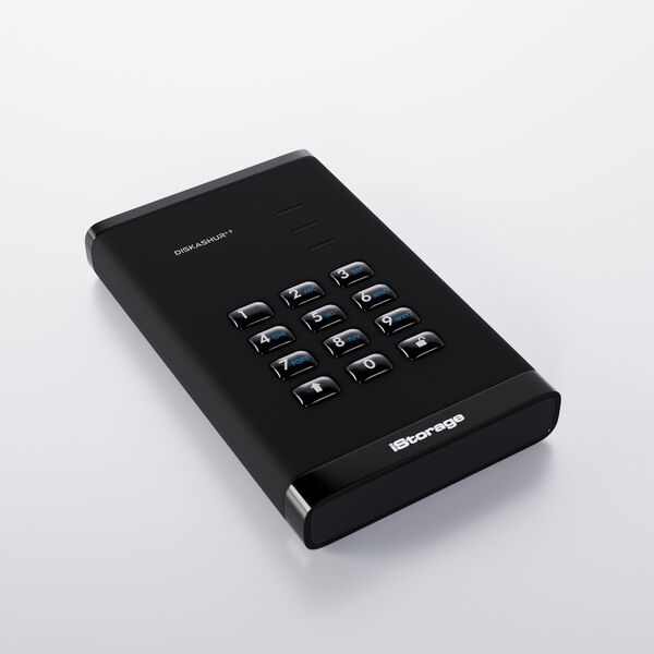 iStorage diskAshur3 HDD zewnętrzny dysk twarde 1 TB USB Type-C 3.2 Gen 1 (3.1 Gen 1) Czarny