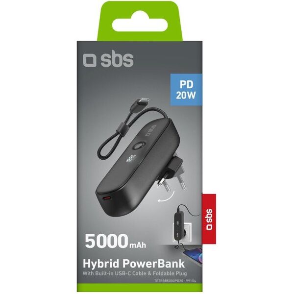 SBS Hybrid PD 20W 5000 mAh czarny