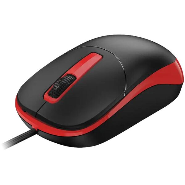 Mysz przewodowa, Genius DX-123, czarno-czerwona, optyczna, 1200DPI