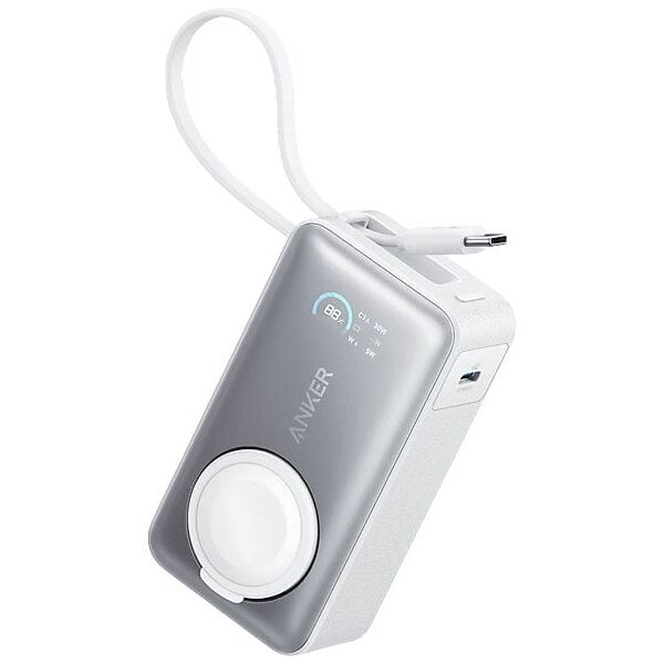 Anker MagGo Powerbank, Weiß, USB-C, Apple Watch, 10.000 mAh, A1657H21
