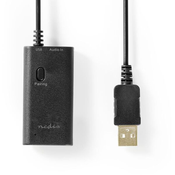 Nadajnik Bluetooth Nedis BTTR050BK AUX/USB SBC Do 1 urządzenia Czarny
