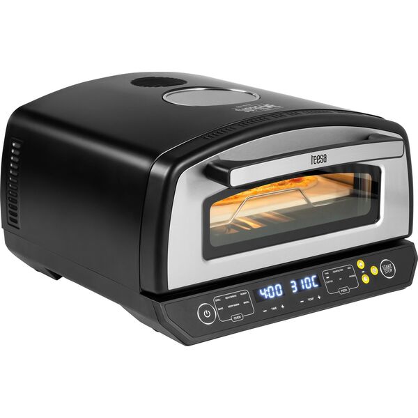 Piec do pizzy SUPREME ELITE 2200 W, 450 stopni, dwie grzałki, okno, LED, 33 cm, różna programy pieczenia