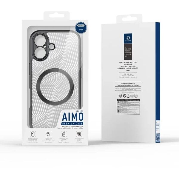 Etui Dux Ducis Aimo Mag z pierścieniem magnetycznym na iPhone 17 – czarne