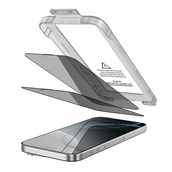 Szkło prywatyzujące Tech-Protect Quick Set Spy+ do Apple iPhone 16 Pro Privacy [2 PACK]