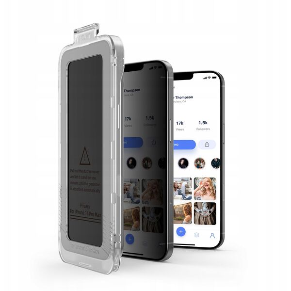 Szkło prywatyzujące Tech-Protect Quick Set Spy+ do Apple iPhone 16 Pro Privacy [2 PACK]