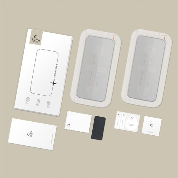 Szkło prywatyzujące Tech-Protect Quick Set Spy+ do Apple iPhone 16 Pro Privacy [2 PACK]