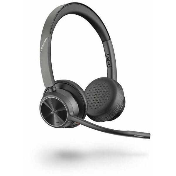 Poly Voyager 4320 MS Teams Wireless Headset, Bluetooth, USB-C, +BT700 dongle, +Charging Stand, Black