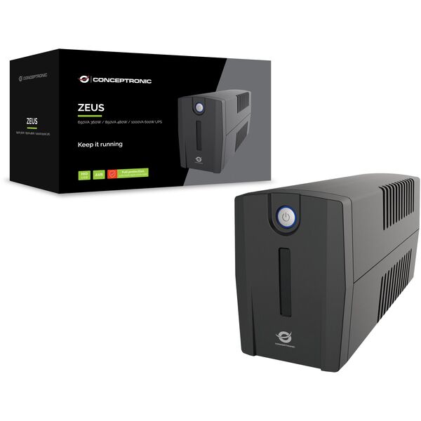 CONCEPTRONIC ZEUS USV 850VA 480W 2xUK Sockets HID,USB,RJ45