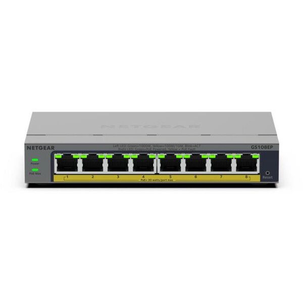 NETGEAR 8PT GB PLUS Switch W/ POE+ GS108EP