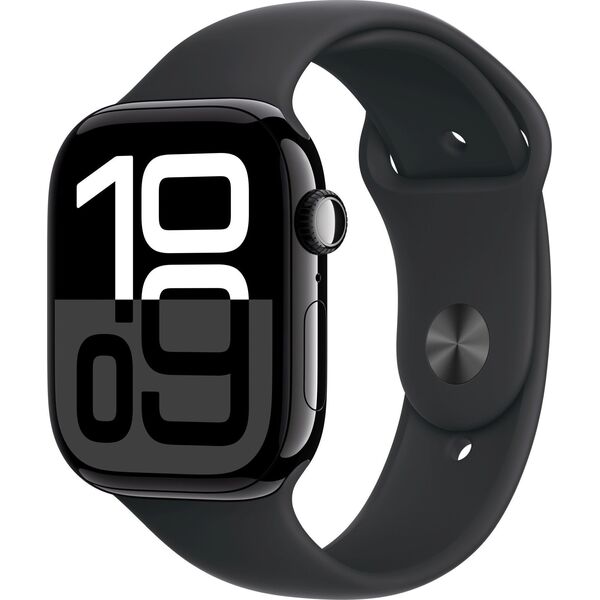 Išmanusis laikrodis Apple Watch Series 10 GPS + Cellular 46mm Jet Black Aluminium Case with Black Sport Band - M/L