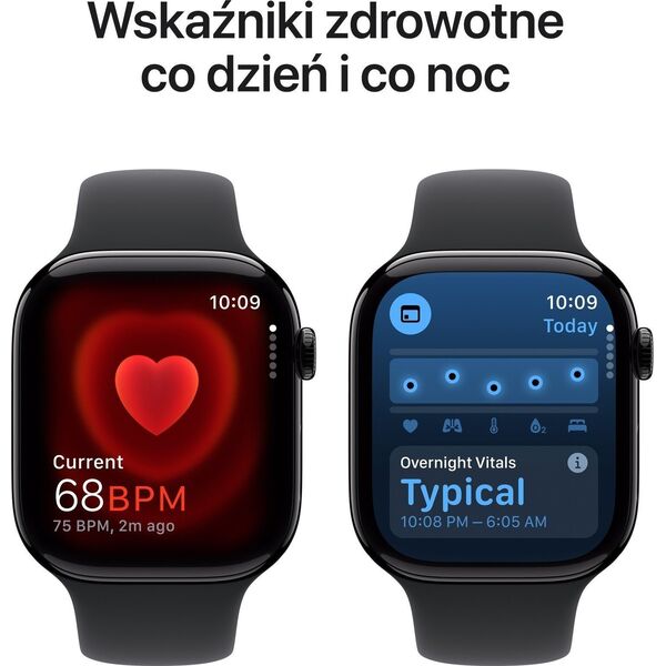 Išmanusis laikrodis Apple Watch Series 10 GPS + Cellular 46mm Jet Black Aluminium Case with Black Sport Band - M/L