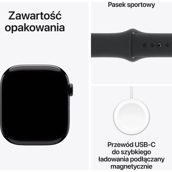 Išmanusis laikrodis Apple Watch Series 10 GPS + Cellular 46mm Jet Black Aluminium Case with Black Sport Band - M/L