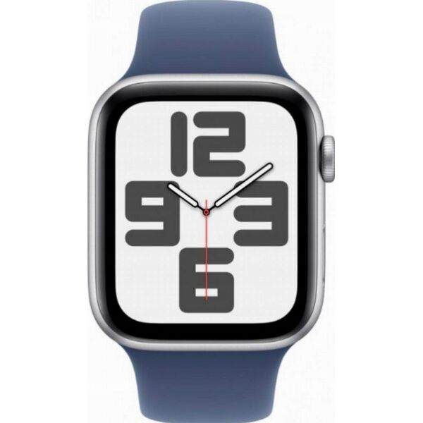 Apple Watch SE GPS 44mm Silver Aliuminio Case with Denim Sport Band - S/M