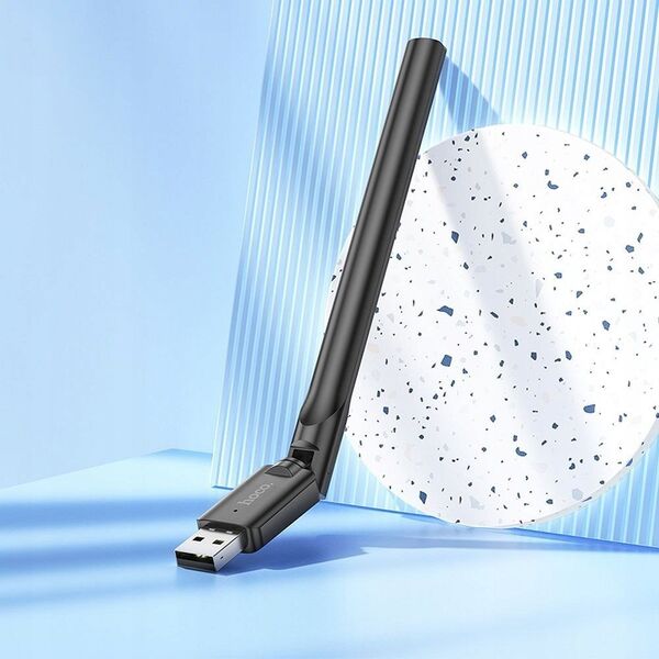 Karta sieciowa WiFI4 Hoco na USB A HI32 czarna