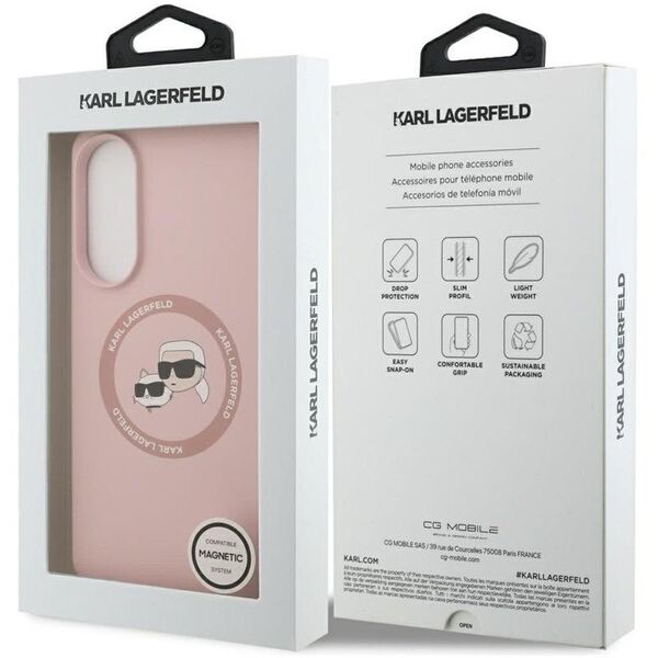 ETUI MAGSAFE KARL LAGERFELD DO GALAXY S25 EDGE, Case Różowe, Eleganckie