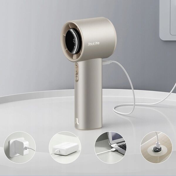 Mini dmuchawa Jisulife Handheld Fan Pro1 S FA53PRO przenośny wiatraczek wentylator USB - jasnobrązowy