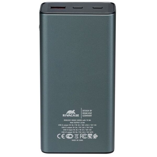 POWER BANK USB 20000MAH/VA1022 RIVACASE