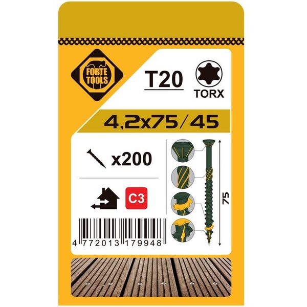ΒΙΔΑ ΒΕΡΑΝΤΑΣ T20 4.2X75 ΠΡΑΣΙΝΟ (200)