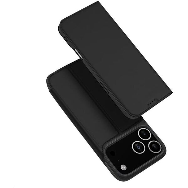 Etui Dux Ducis Skin Pro na iPhone 17 Pro Max z klapką i miejscem na kartę - czarne